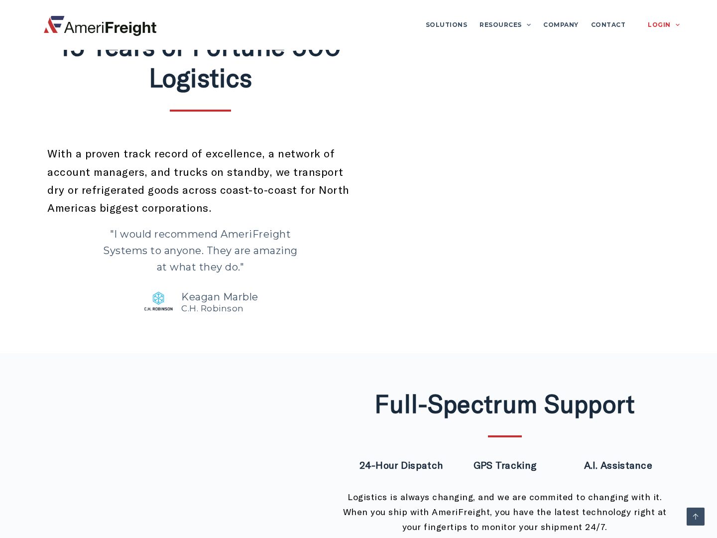 AmeriFreight Systems Inside the site