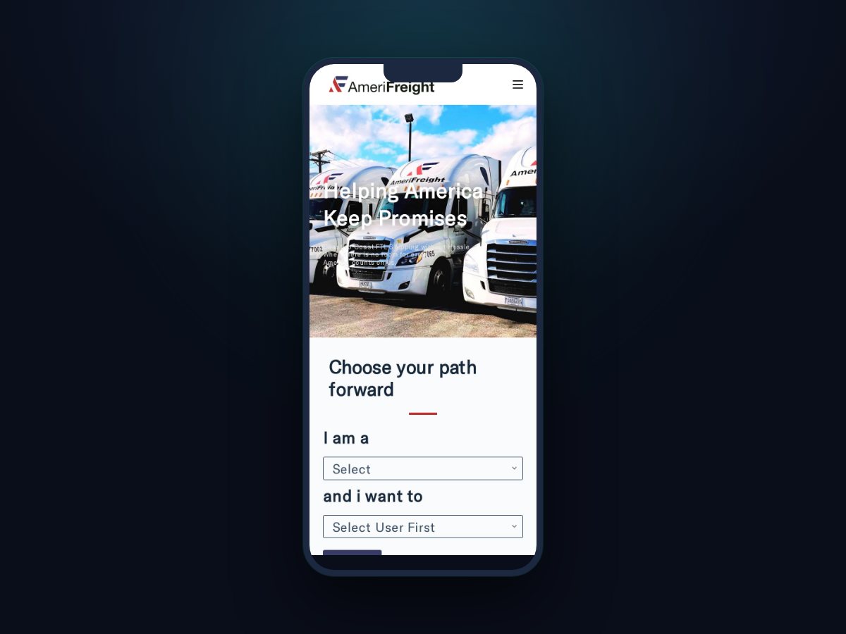AmeriFreight Systems Mobile view
