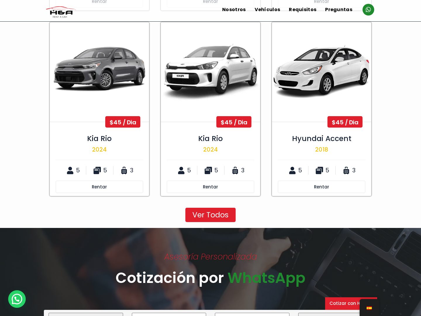 HyA Rent a Car Inside the site