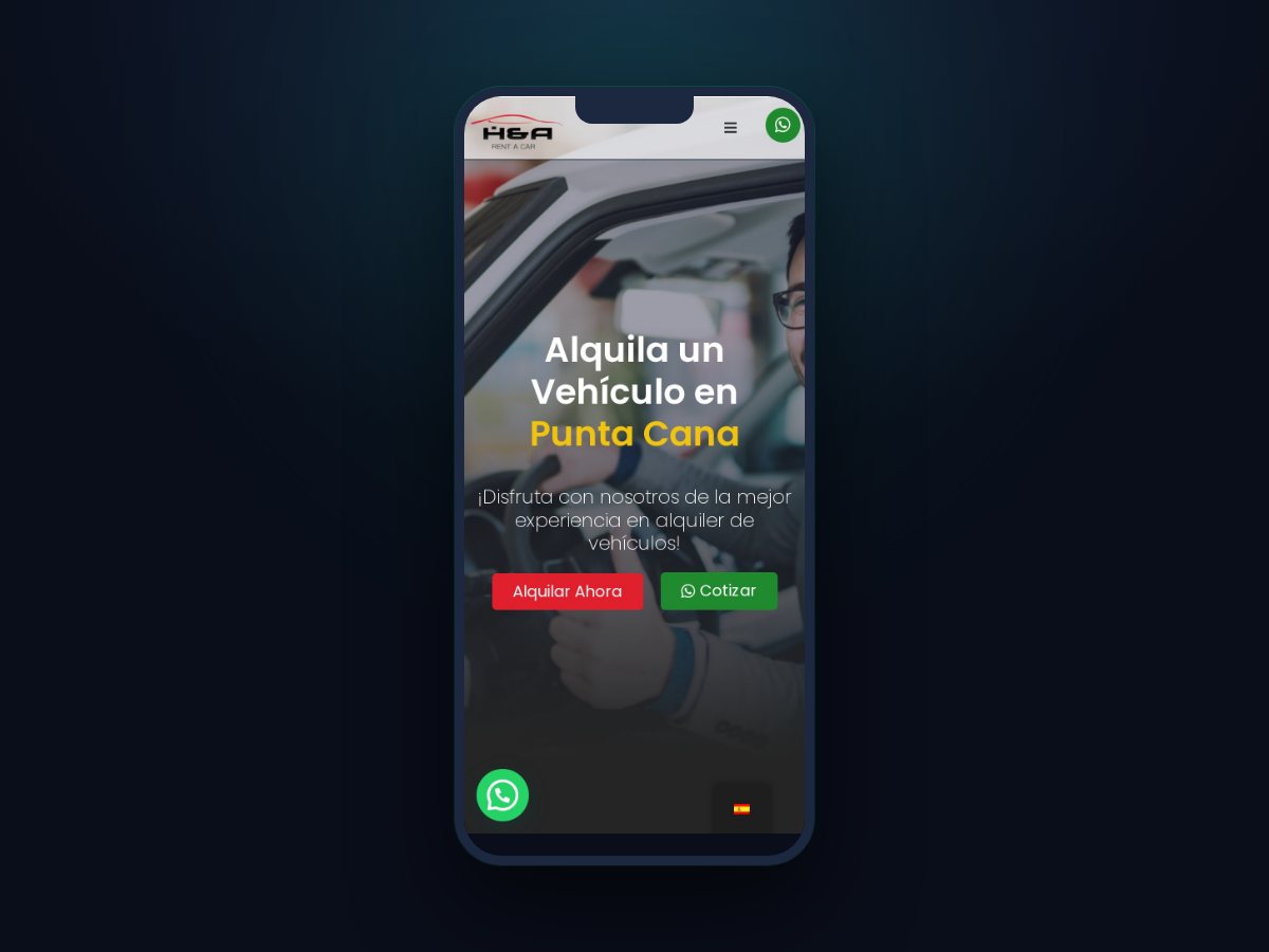 HyA Rent a Car Mobile view