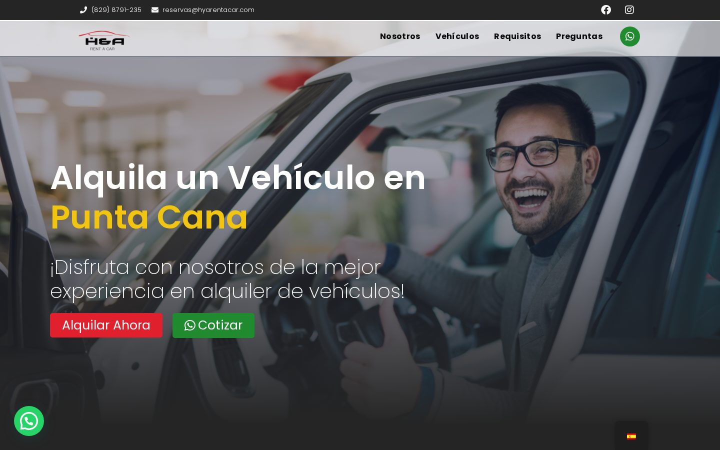 HyA Rent a Car website