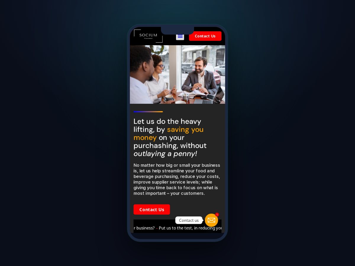 Socium Procurement Mobile view