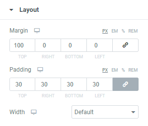 elementor editing layout panel